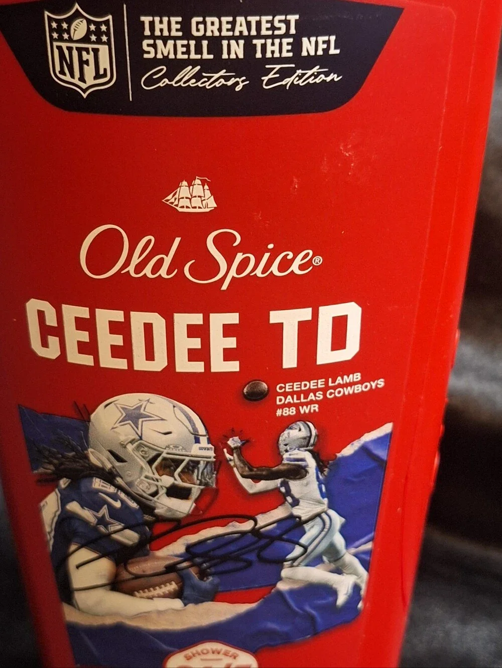 NEW Old Spice Ceedee TD Lamb Body Wash~Limited Edition~NFL~Dallas Cowboys~Teak